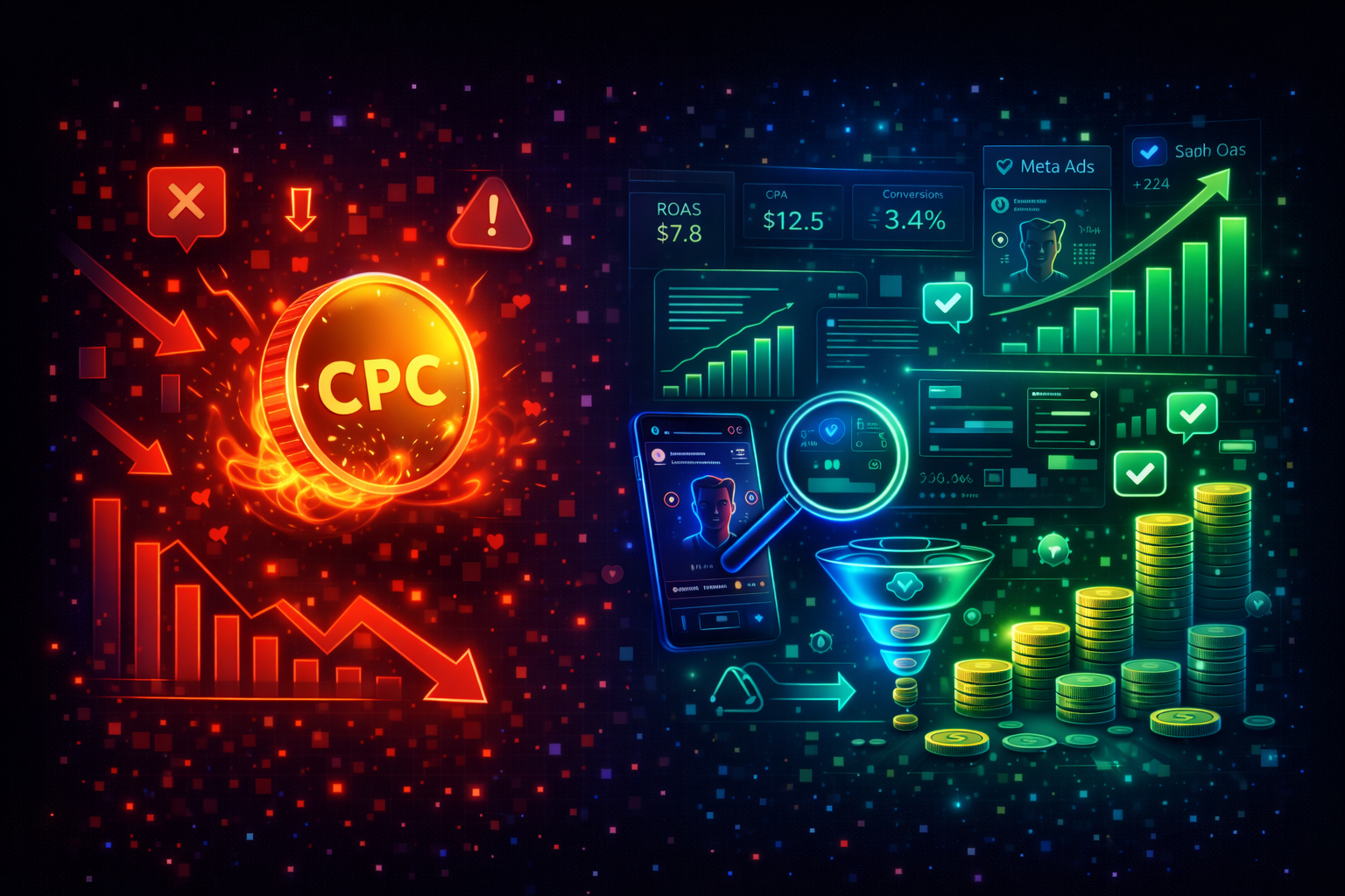 Por que o custo por clique (CPC) sozinho não diz nada